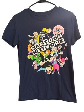 Cartoon Network Navy Tee with Multicolor Character Print